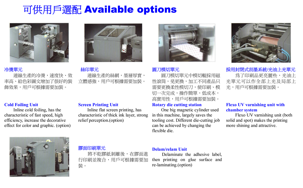PS版UV全輪轉商標印刷機ZX-320型間歇式(6C+1) / 營業產品/ 全虹印刷 